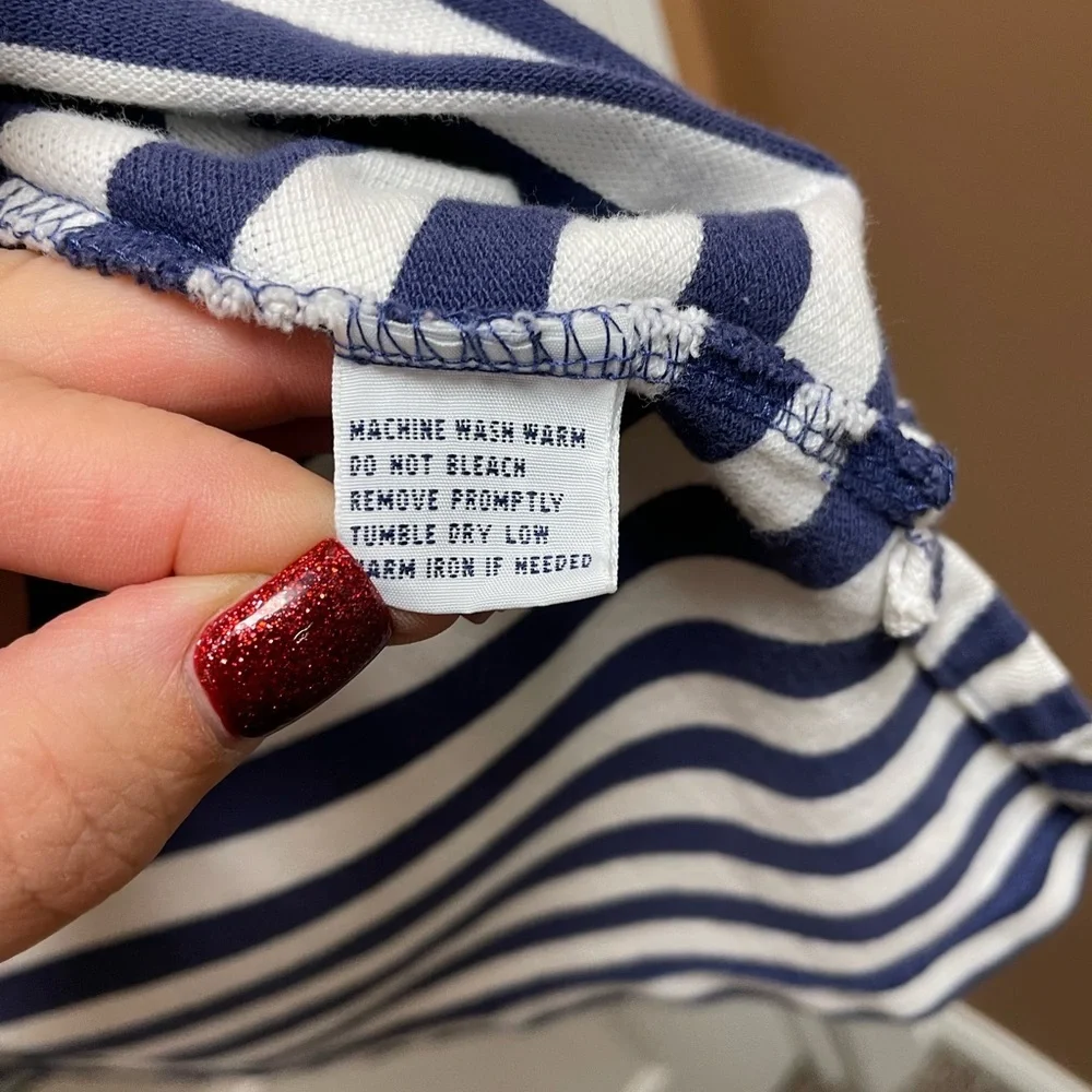 Ralph Lauren Polo Sz XXL Classic Navy & White Striped Polo Shirt Preppy Golf Y2K